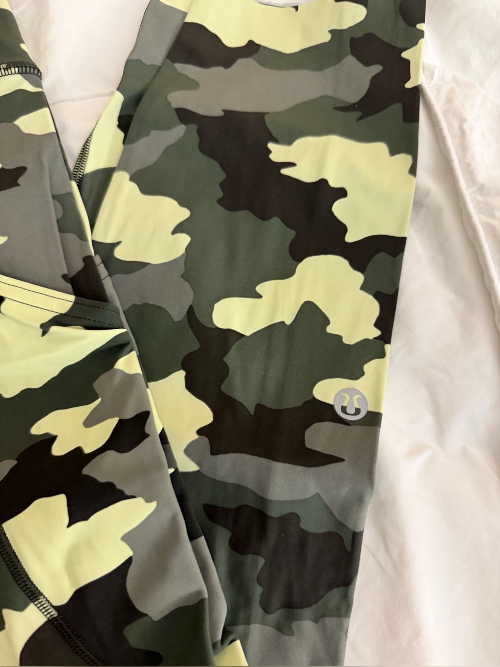 lululemon athletica Camo Leggings in Olive, Light Yellow & Gray